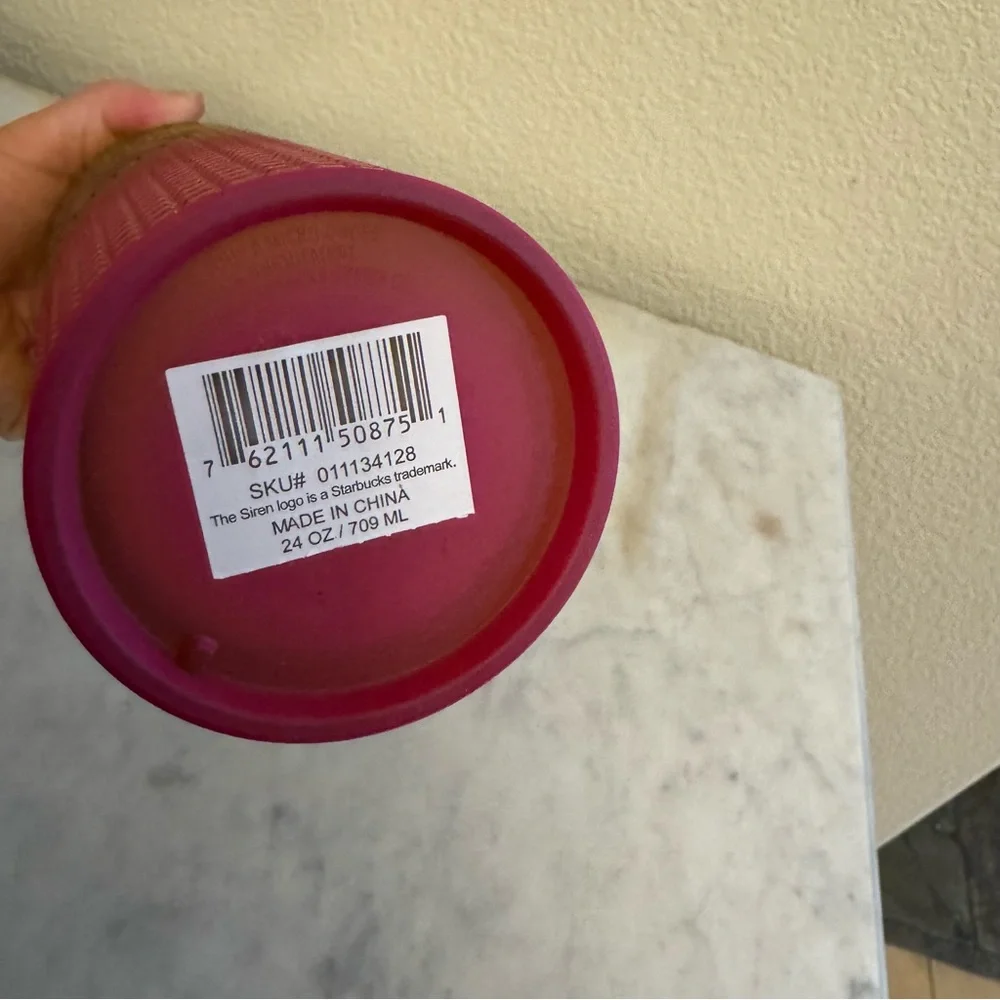 Starbucks Lemon Prism Spray Pink Gradient Summer 2022 Venti Tumbler 24oz NEW Cup - Picture 3 of 3